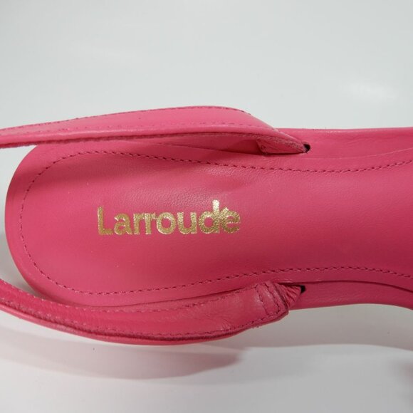 Larroude Hibiscus Slingback Sandals Size 6 Magenta Pink Leather NEW $350 - Picture 15 of 16